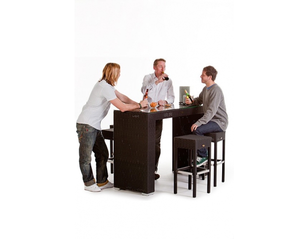 Rattan Bar Comodo schwarz