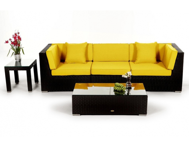 Überzug yellow für Polster Rattan Gartenlounge Las Lomas