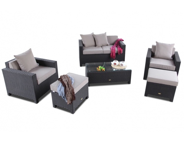 Gartenmöbel: Rattan Lounge Samoa braun