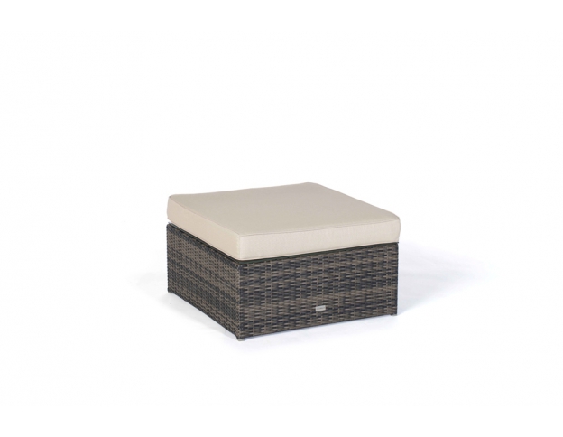 Hocker mit Polster für Rattan Lounge Santa Cruz braun