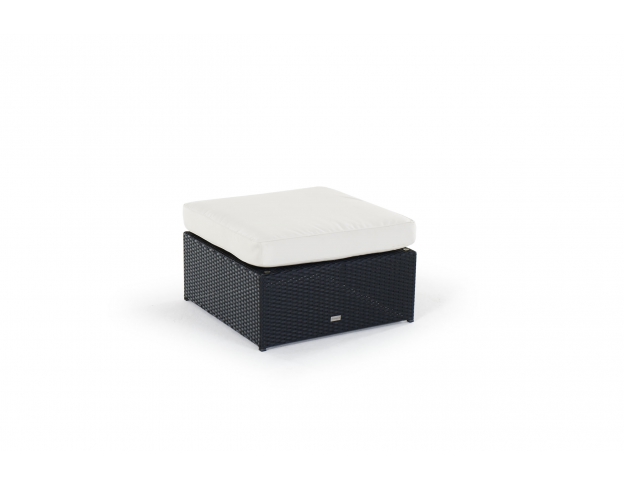 Hocker mit Polster für Rattan Lounge Santa Cruz braun