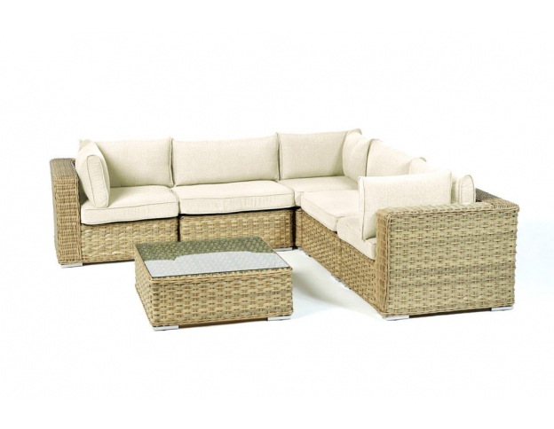 Polsterbezug für Rattan Lounge Square beige