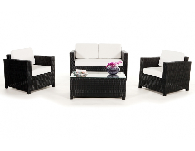 Rattan Lounge Summertime black