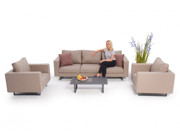 sunbrella stoff garten lounge salina sandbraun 5-sitzer