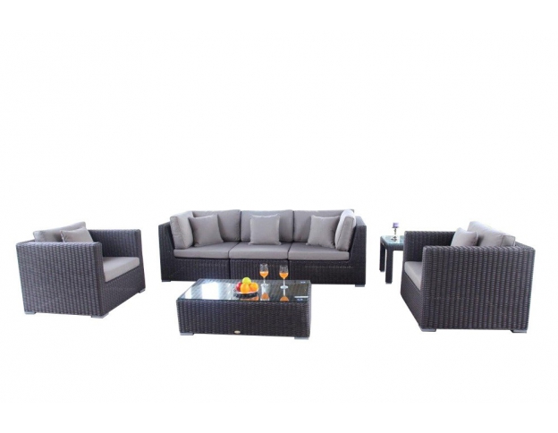 Trevor Rattan Lounge Sitzgruppe Loungepolster sandbraun