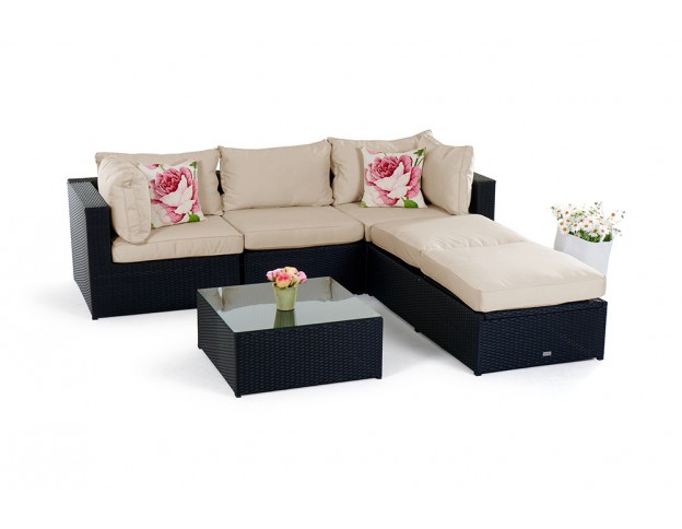 biarritz rattanmoebel lounge polster sandbraun