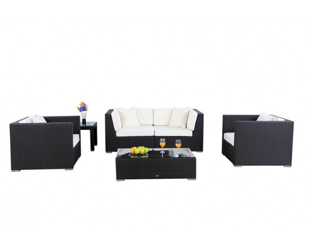 Rattan Gartenmöbel Lounge Bao Überzug Beige