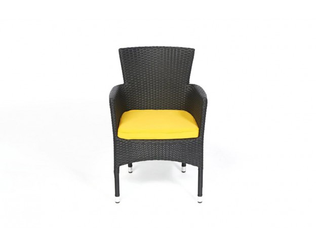 Rattan Stuhl Boston Polsterbezug yellow