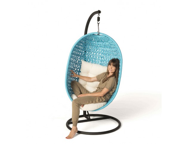 Rattan Hanging Chair blue