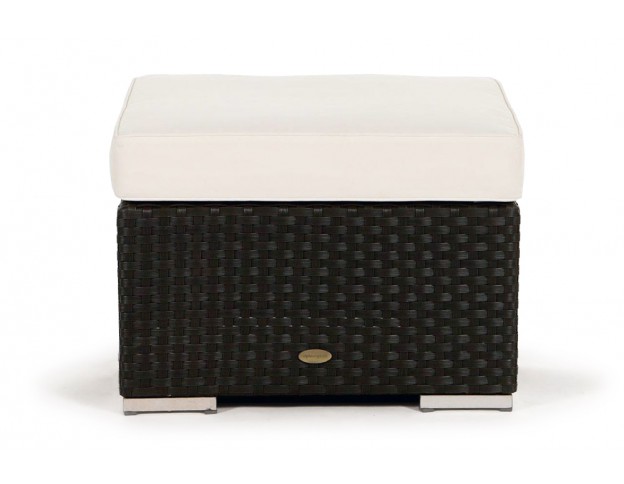 Rattan Lounge Casablanca Fusshocker black