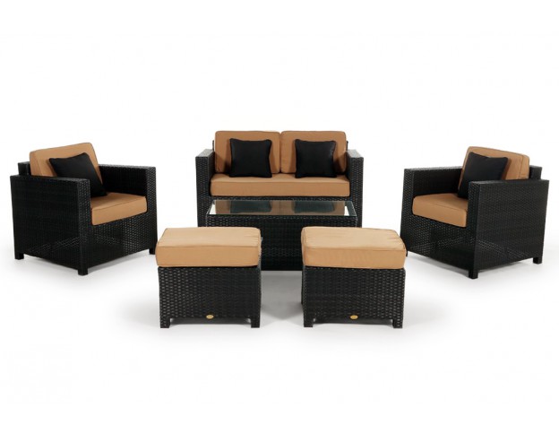 Polsterbezug caramel Rattan Gartenmöbel Diamond
