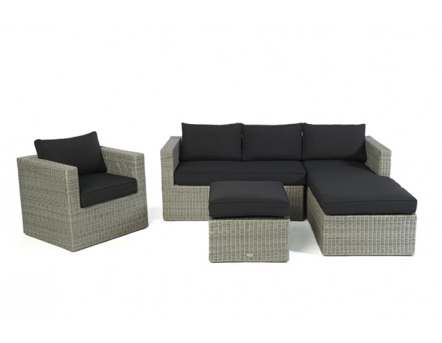 Polster für Loungetisch Polyrattan Lounge Galicia grey round