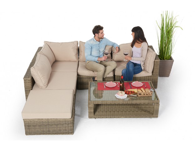gartenlounge mit esstisch zoey rattan natural