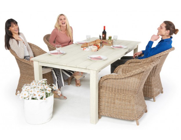 gartenmoebel aus holz 4 stuehle rattan set dream