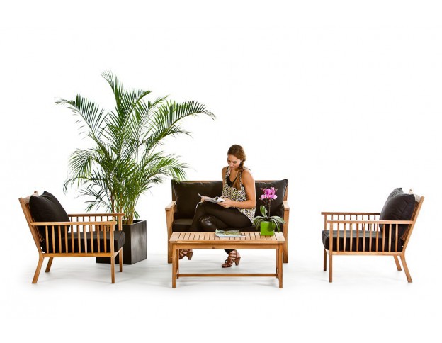 Holz Lounge Gartenmöbel Sitzgruppe Piazza