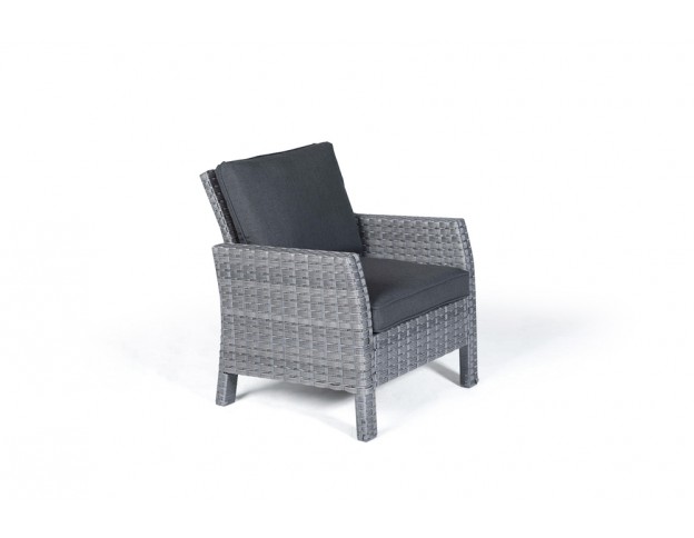 Rattan Lounge Dining Sessel Kamerun mix grau