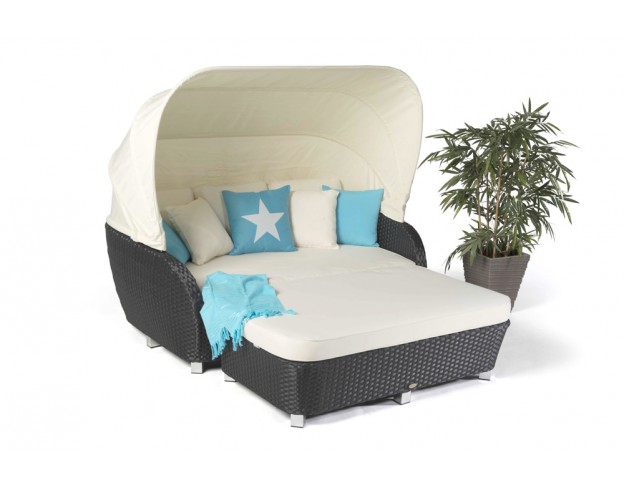 Midnight Rattan Sonnenliege schwarz