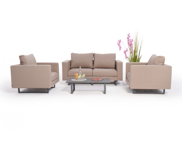 outdoor lounge branson 4-er set sandbraun sofa