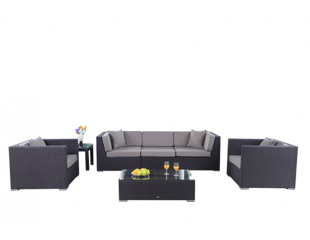 Rattan Lounge Bahama braun