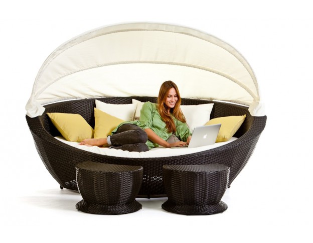 Rattan Lounge Liege Summerdream black 
