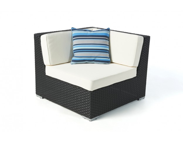 Rattan Lounge Zierkissen The blue strip