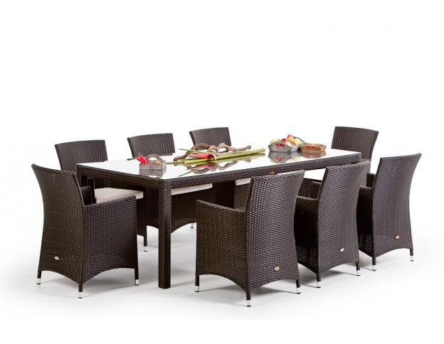 Gartenmöbel Tischset Casablanca Dining dark brown