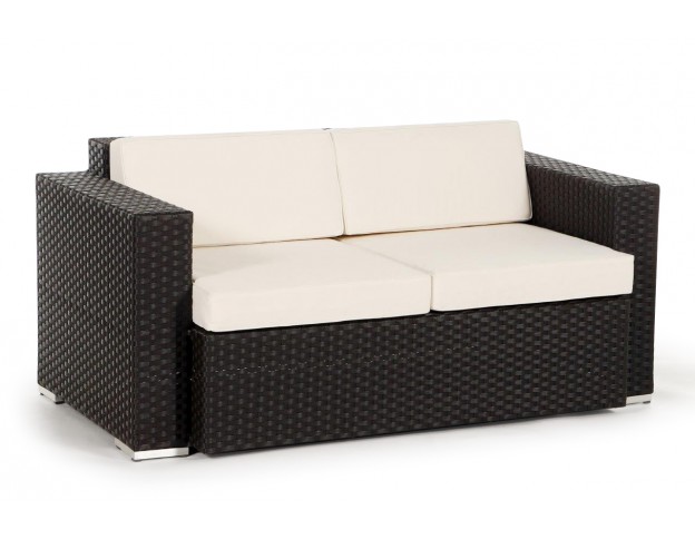 Rattan Lounge 2er Sofa Casablanca brown