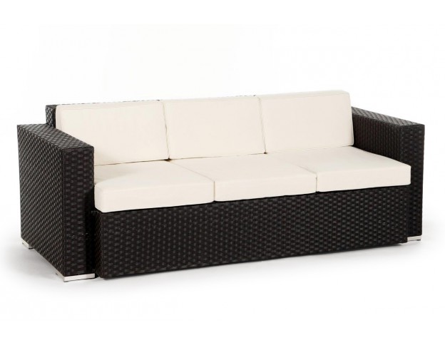 Rattan Lounge 3er Sofa Casablanca brown