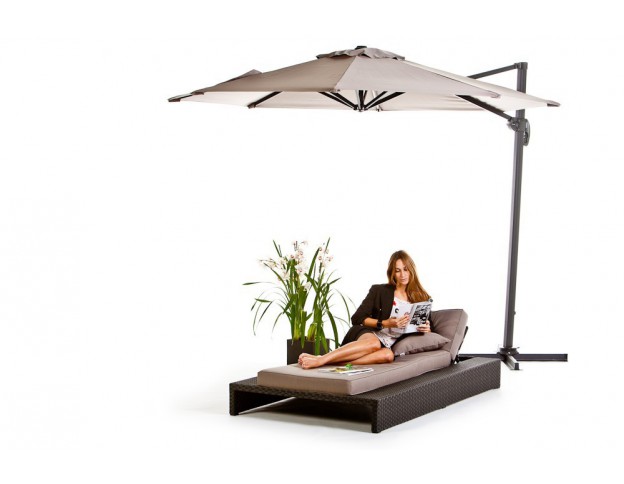 Rattan Liegestuhl Sonnenliege Feel Free black