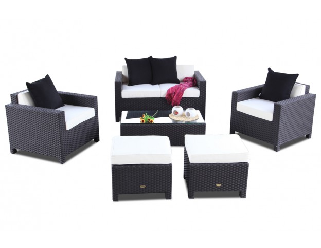 Gartenmöbel: Rattan Lounge Samoa schwarz