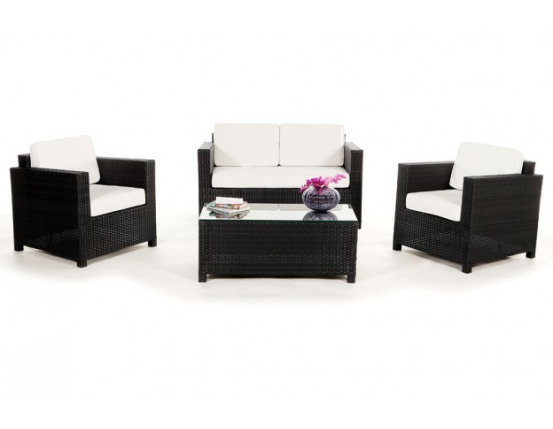 Rattan Lounge Summertime black