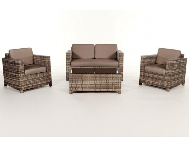 Gartenmöbel: Rattan Lounge Summertime, Überzug sand brown