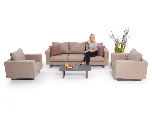 sunbrella stoff garten lounge salina sandbraun 5-sitzer