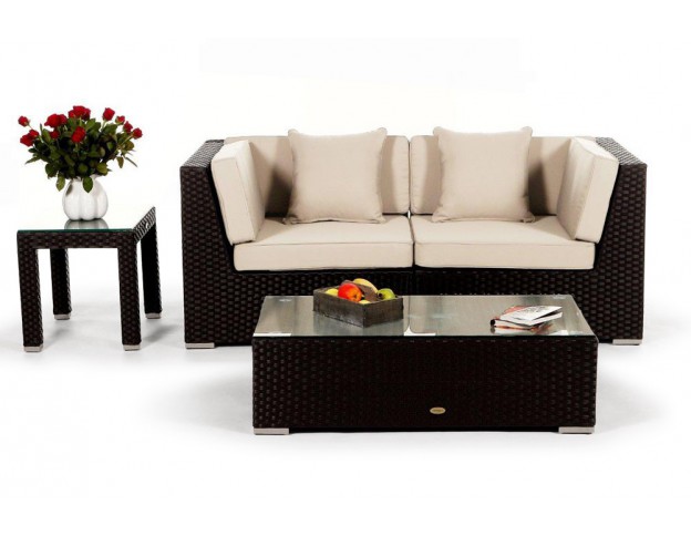 Rattan Lounge Colon Überzug beige