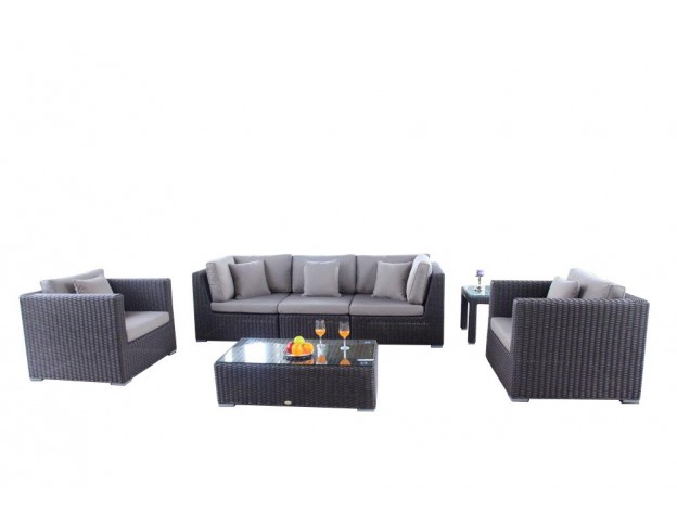 Trevor Rattan Lounge Sitzgruppe Loungepolster sandbraun