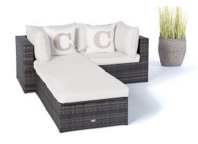 2er Lounge Santa Cruz braun Überzug beige
