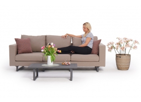 3-er allwetter sofa mosambik sandbraun mit garten kissen