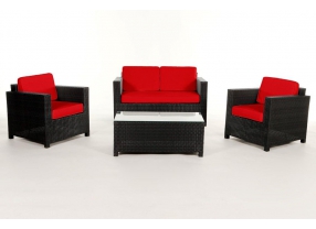 Polsterbezug für Rattan Lounge Diamond red