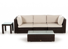 Gartenmöbel: Rattan Lounge Allegra 3er