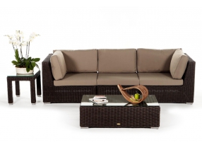Gartenmöbel: Rattan Lounge Allegra 3er