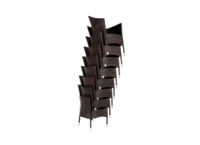 Rattan Esstisch Set Atlanta mix brown