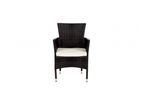 Rattan Esstisch Set Atlanta mix brown