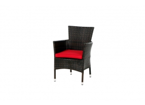 Rattan Esstisch Set Atlanta mix brown