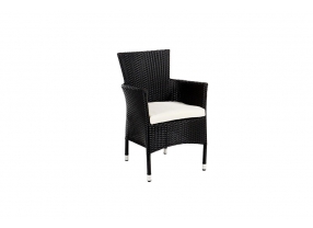 Rattan Esstisch Set Atlanta schwarz
