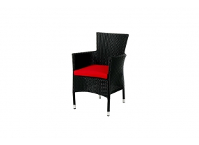 Rattan Esstisch Set Atlanta schwarz