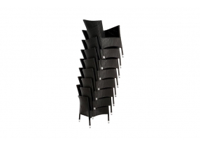 Rattan Esstisch Set Atlanta schwarz