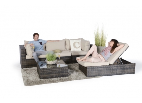 Rattan Lounge Biarritz braun