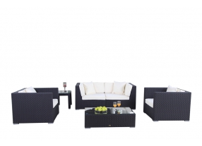 Rattan Lounge Bao schwarz