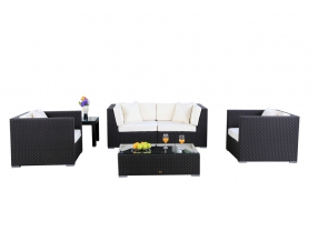 Rattan Gartenmöbel Lounge Bao Überzug Beige