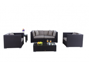 Rattan Gartenmöbel Lounge Bao Überzug Sandbraun